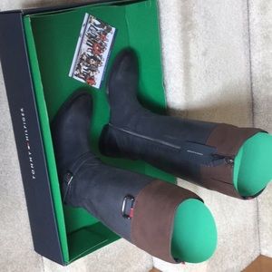 Tommy Hilfiger-Leather Pieced Boots-New With Tags
